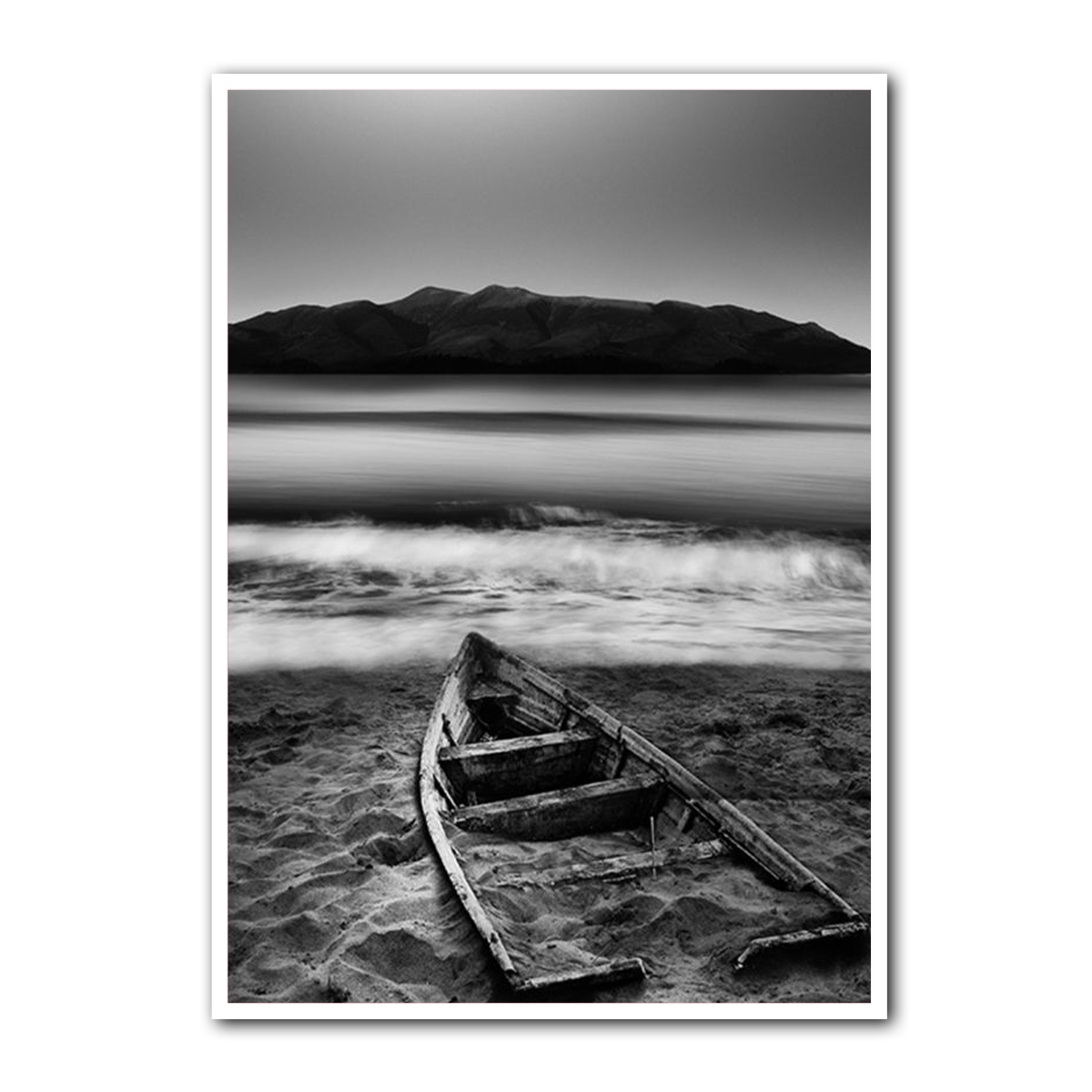 Tranquil Shores – Black & White Metal Wall Art