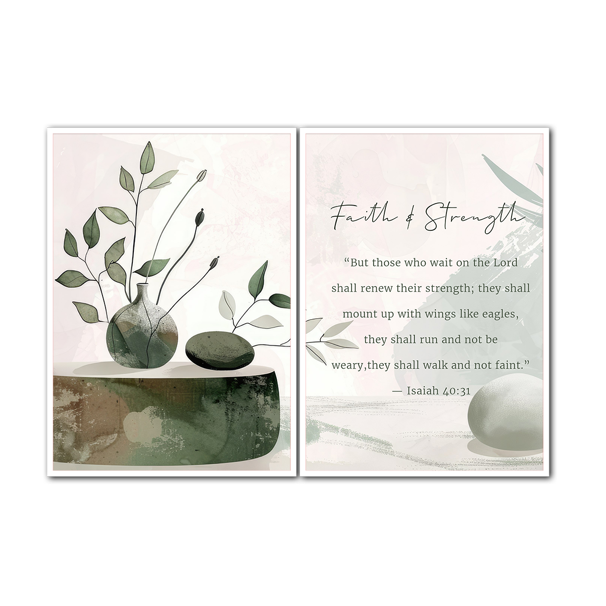 Faith & Strength – Isaiah 40:31 - 2 Panel Metal Wall Art