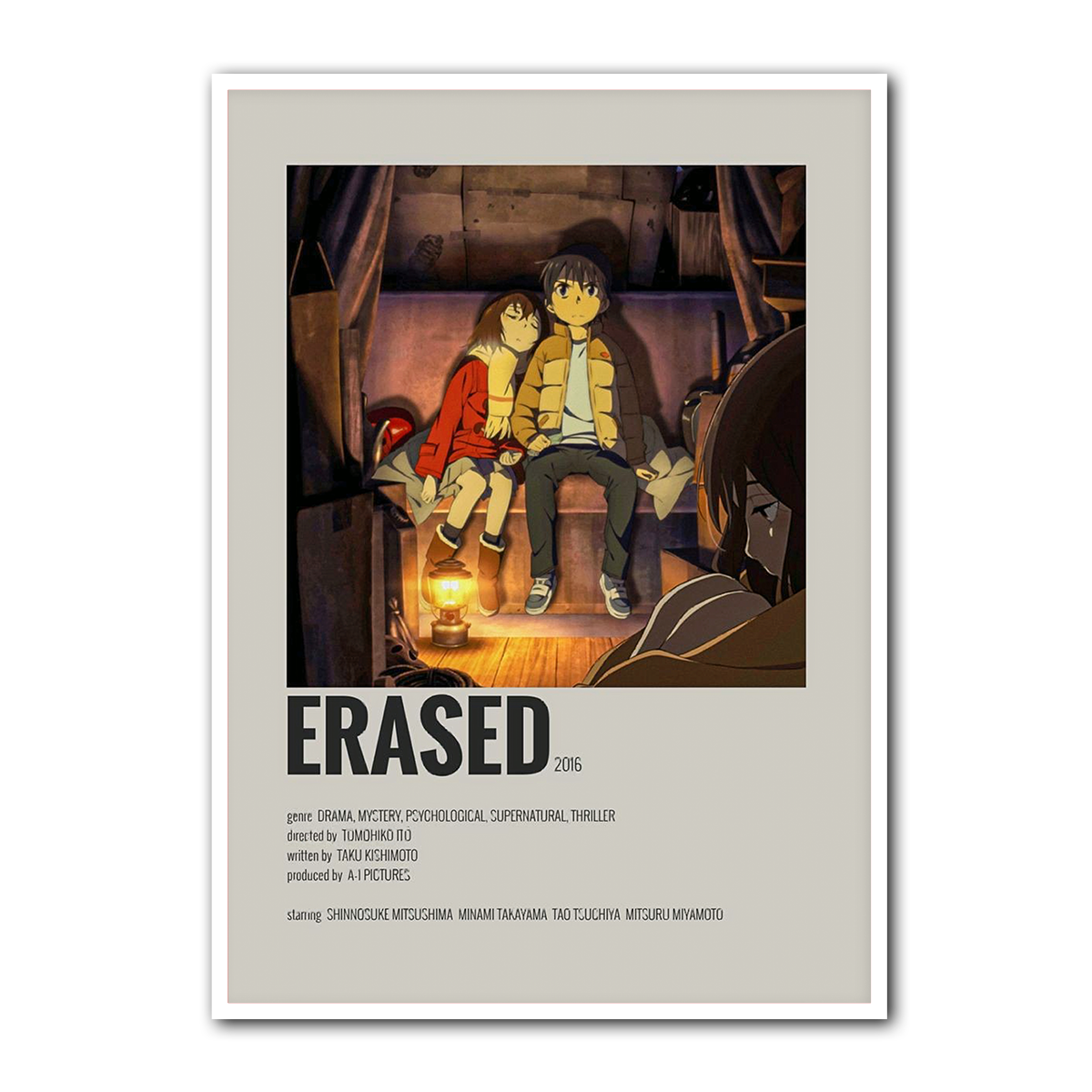 “Time and Memory” ERASED Anime Metal Wall Art