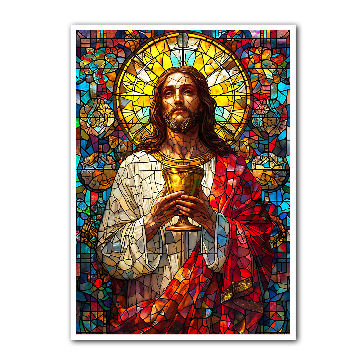 The Holy Chalice – Jesus HD Metal Christian Wall Art