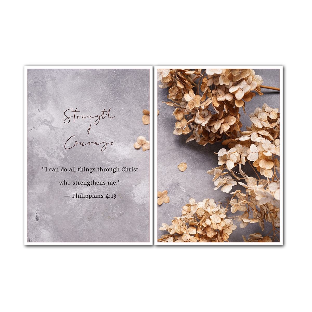 Philippians 4:13 Inspirational Christian - 2 Panel Metal Wall Art