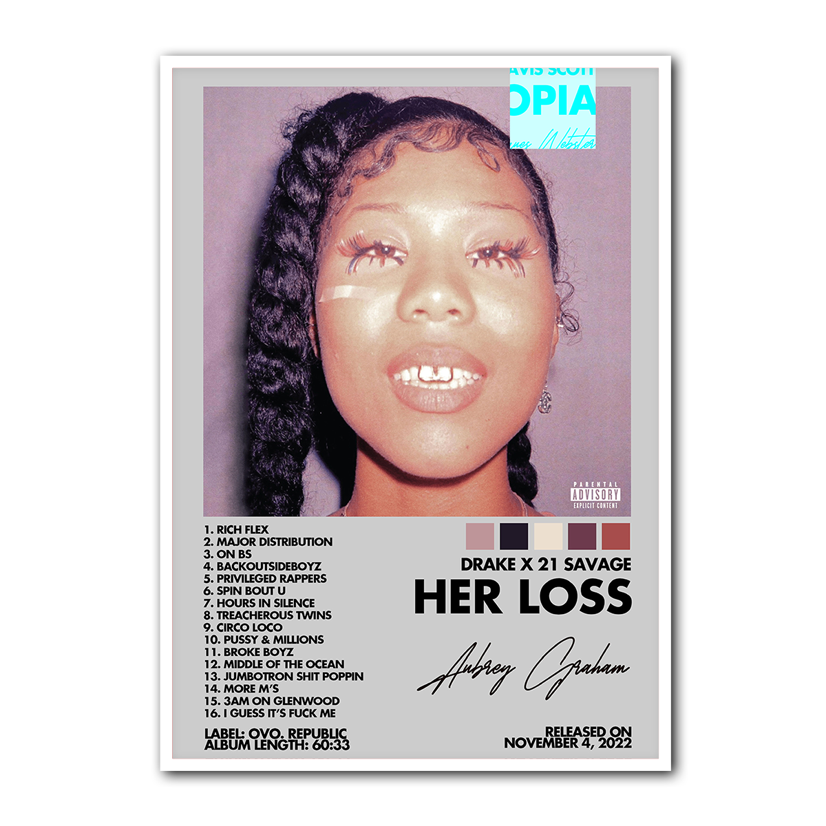 Her Loss Album Wall Art – Drake x 21 Savage HD Metal Print