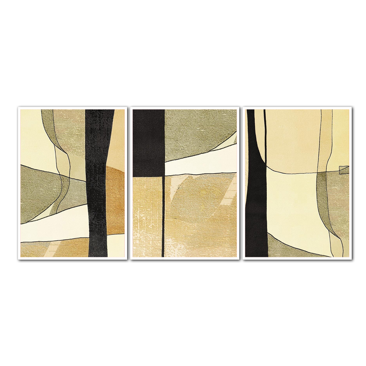 "Modern Tranquility" – 3-Panel Abstract Metal Wall Art