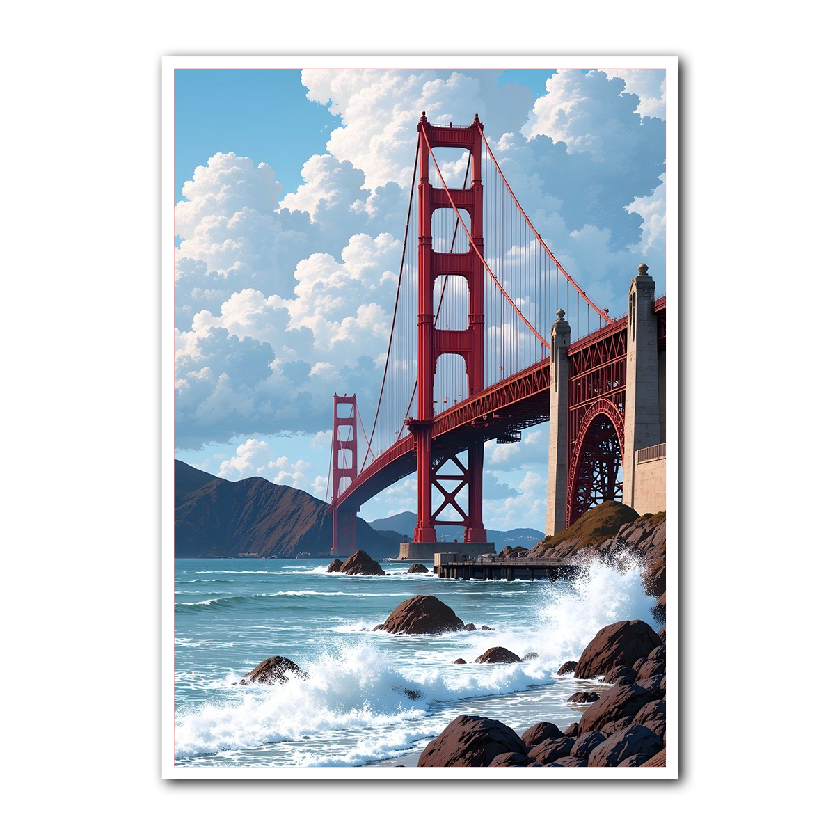 “Golden Horizon” – Golden Gate Bridge Metal Wall Art