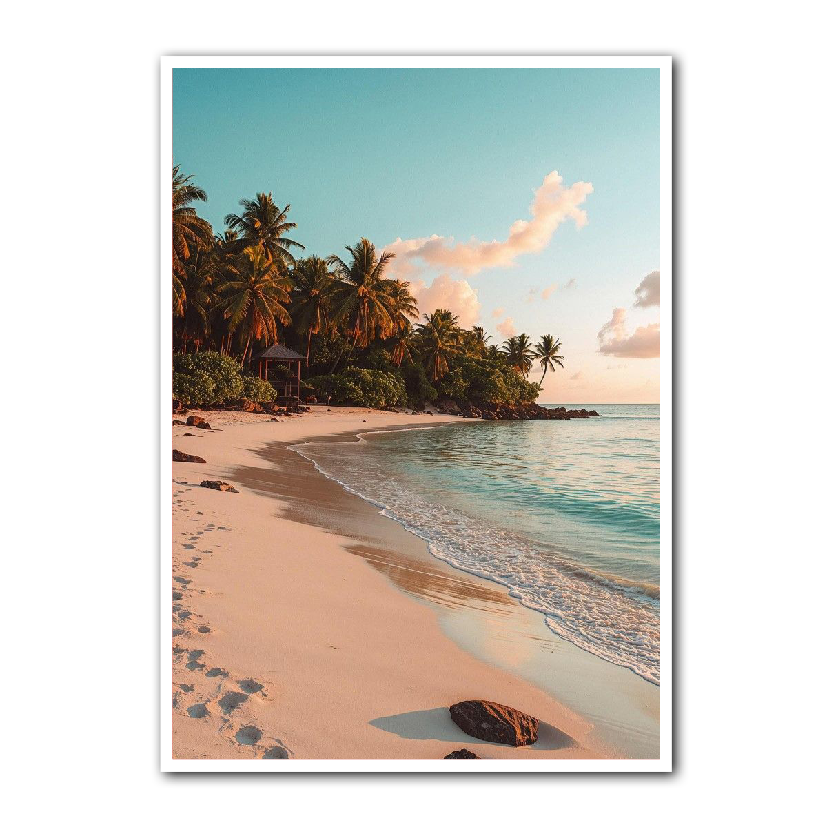 Tropical Serenity Beach Metal Wall Art