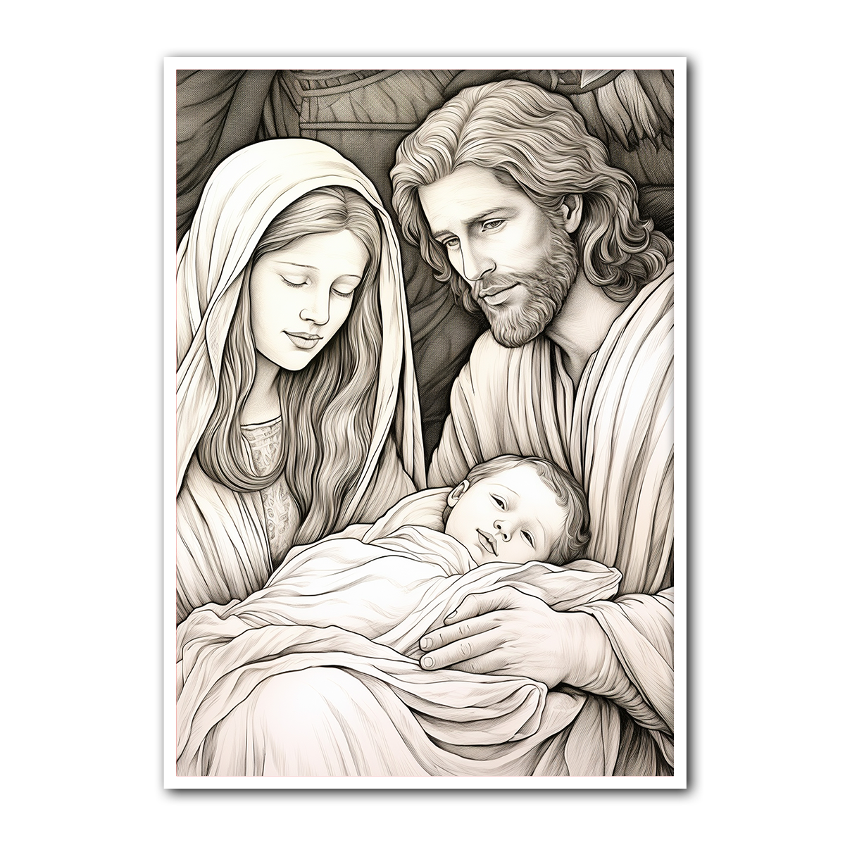 The Holy Family – Blessed Love HD Metal Wall Art