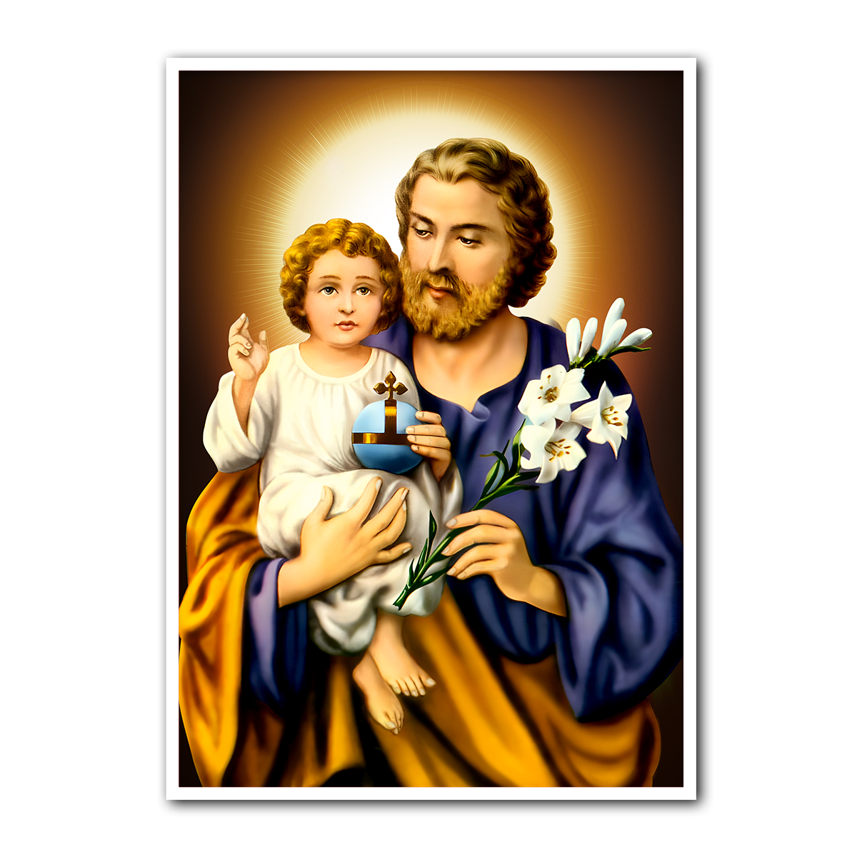 Saint Joseph and Child Jesus – Guardian of Love HD Metal Wall Art