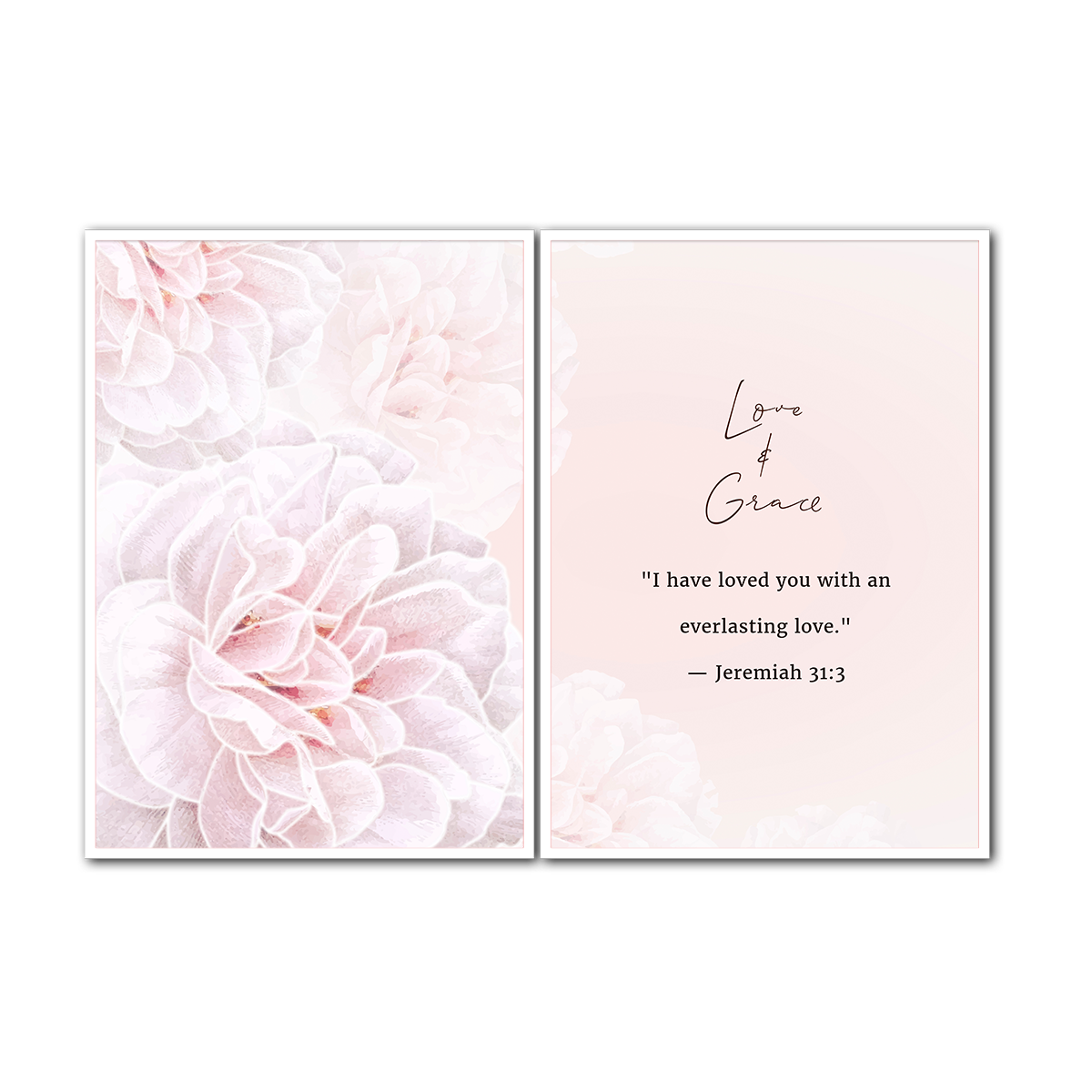 Love & Grace – Jeremiah 31:3 - 2 Panel Metal Wall Art