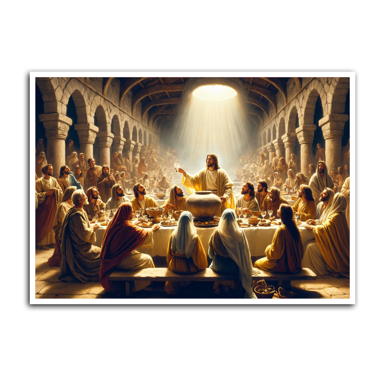 “The Last Supper of Light” – Jesus & Disciples Christian Metal Wall Art