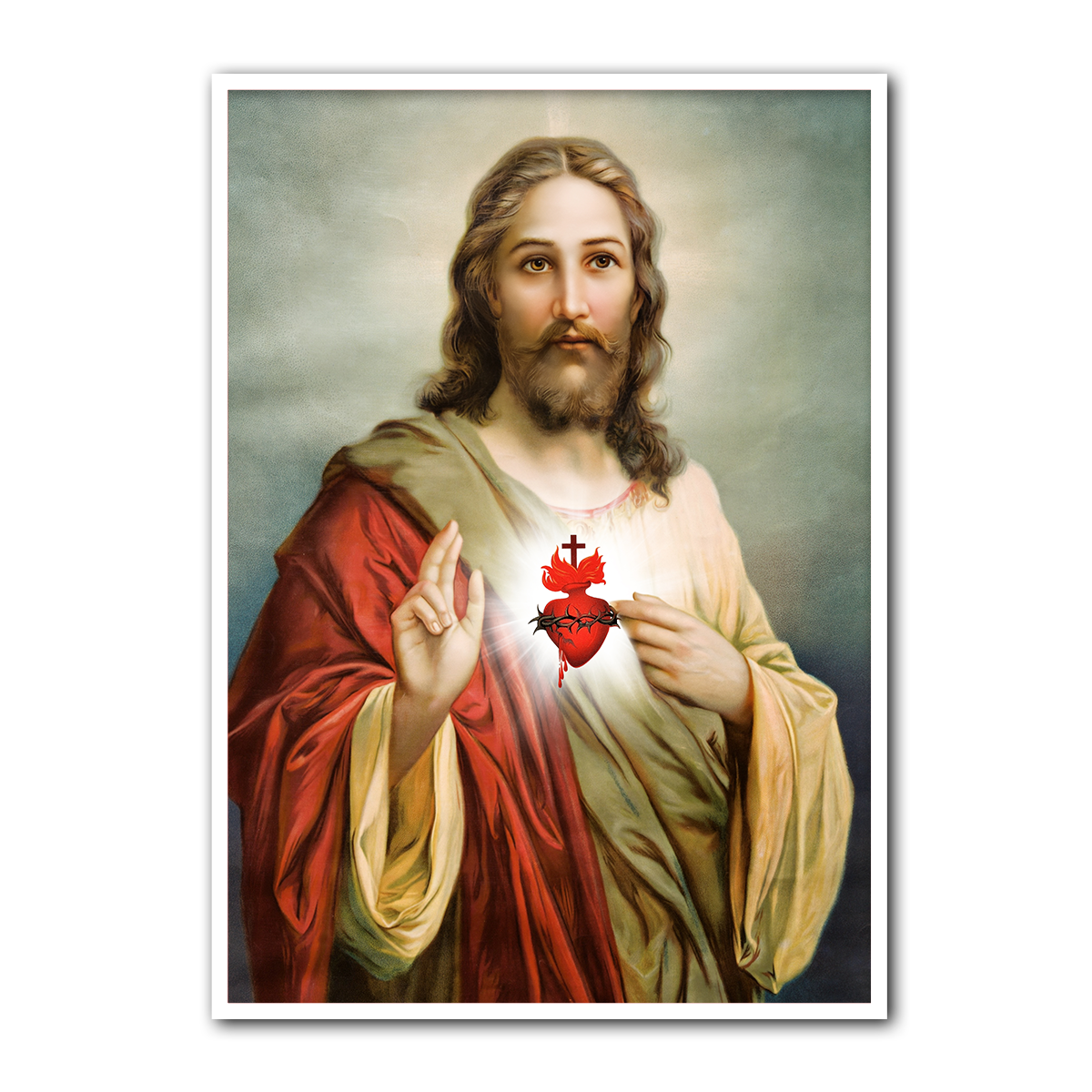 Jesus Christ Sacred Heart – Faith & Light Metal Wall Art