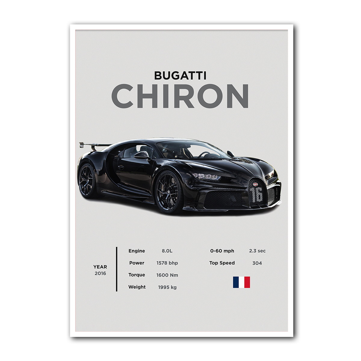 Bugatti Chiron Metal Wall Art