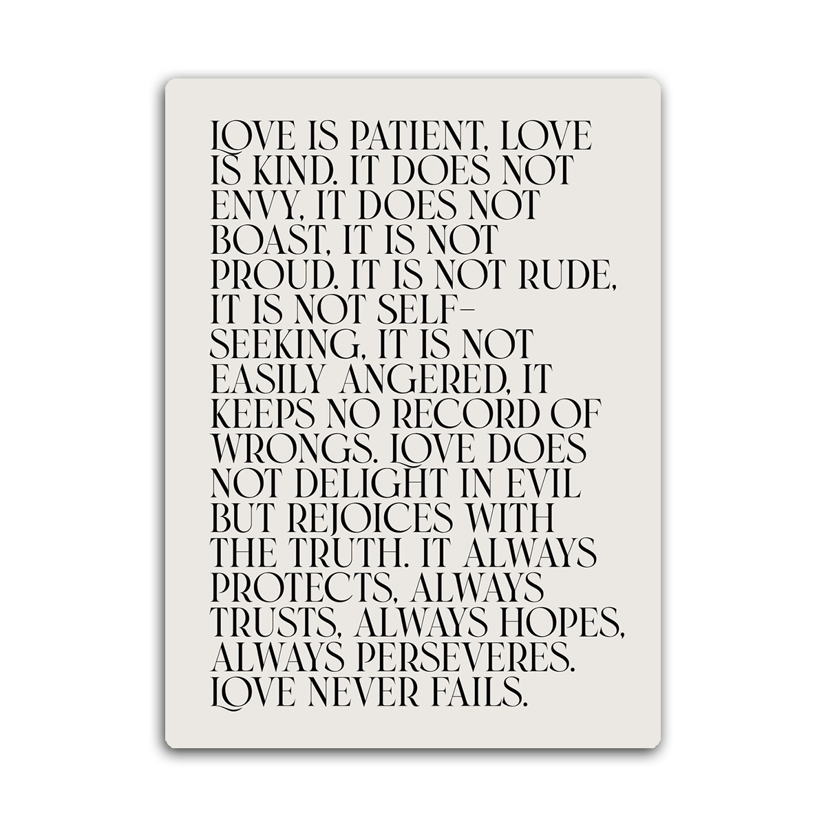 Love is Patient HD Metal Wall Art