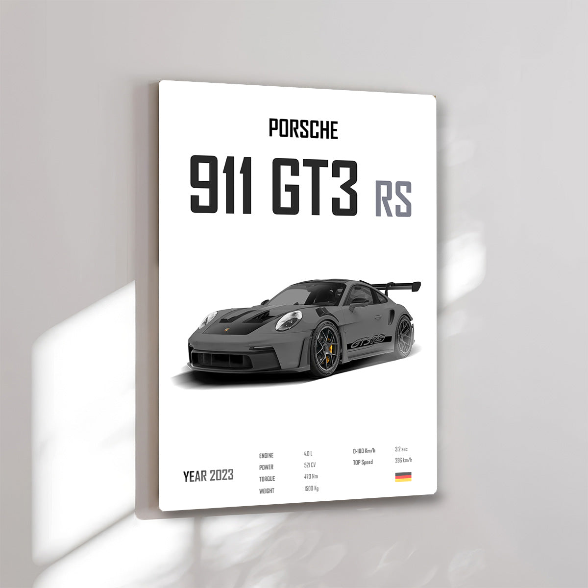 Porsche 911 GT3 RS Metal Wall Art