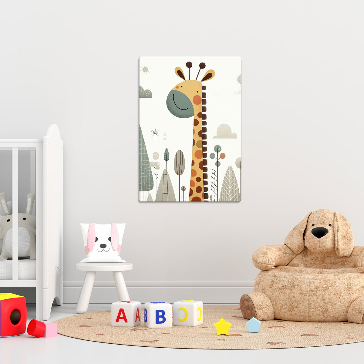 Happy Giraffe Kids Metal Wall Art