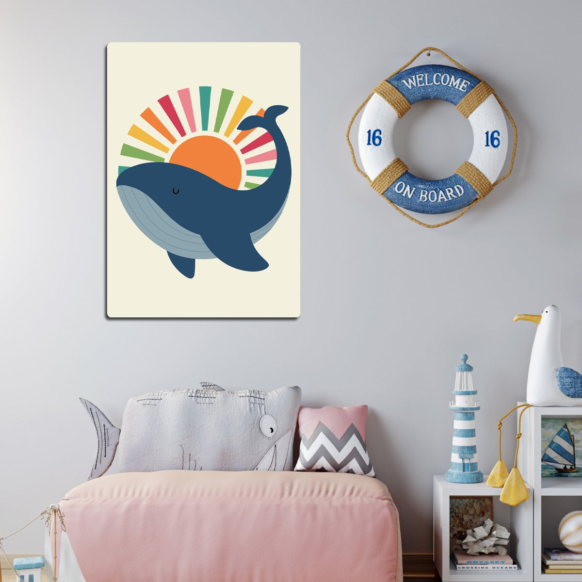Ocean Whale Kids Metal Wall Art