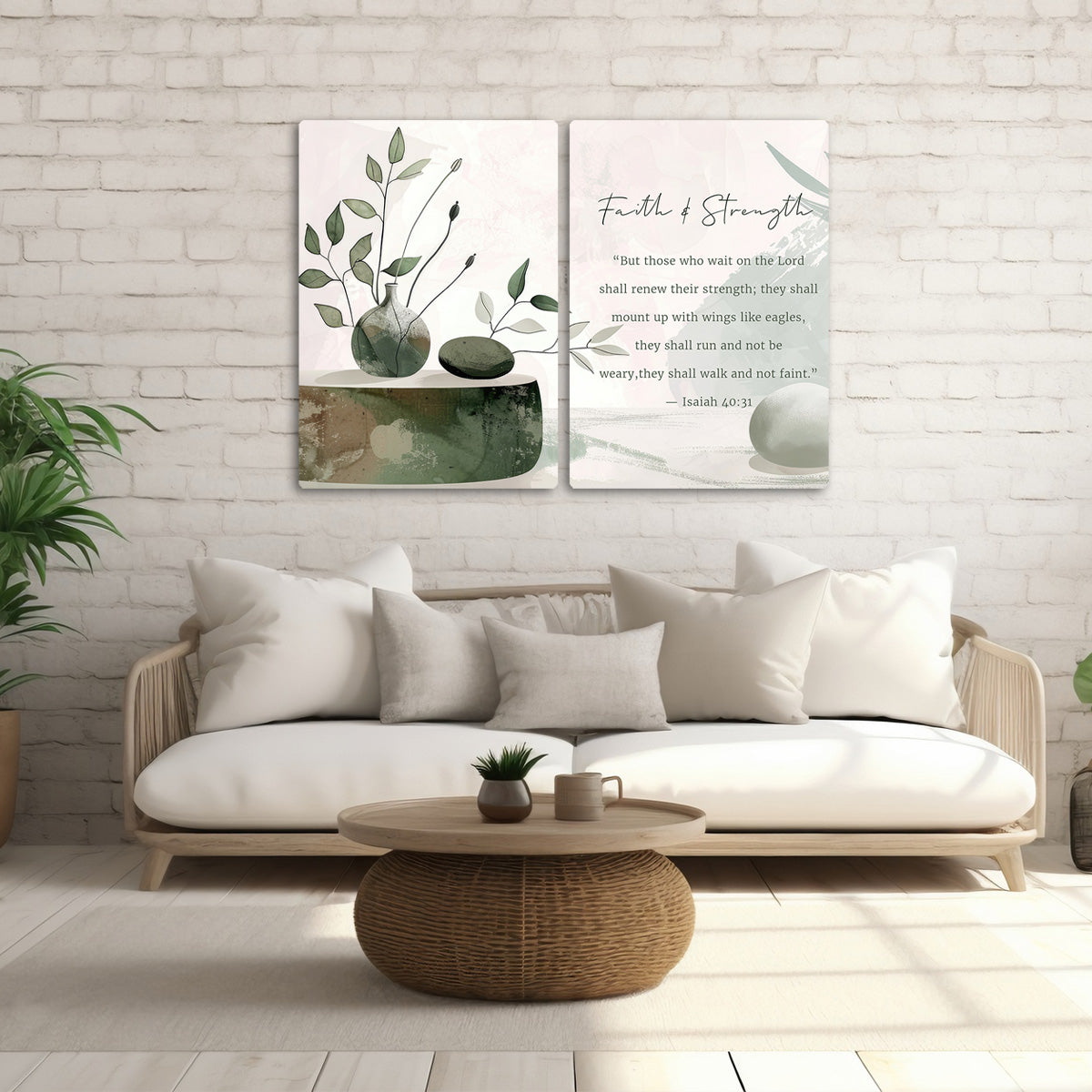 Faith & Strength – Isaiah 40:31 - 2 Panel Metal Wall Art