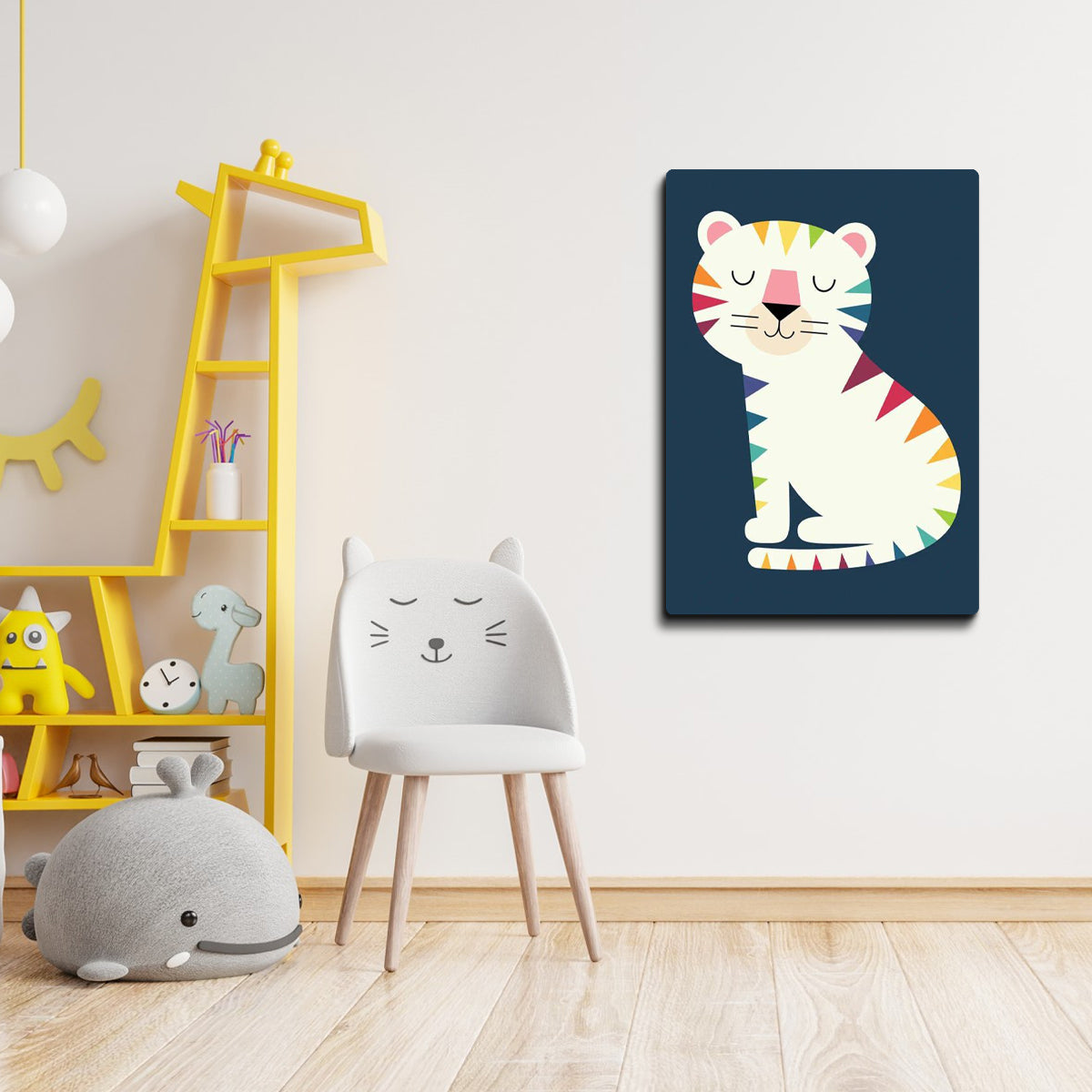 Rainbow Tiger Kids Metal Wall Art