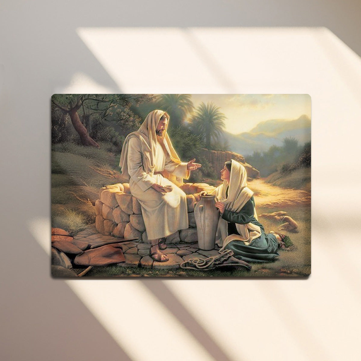 “Living Water” – Jesus and the Samaritan Woman Metal Wall Art