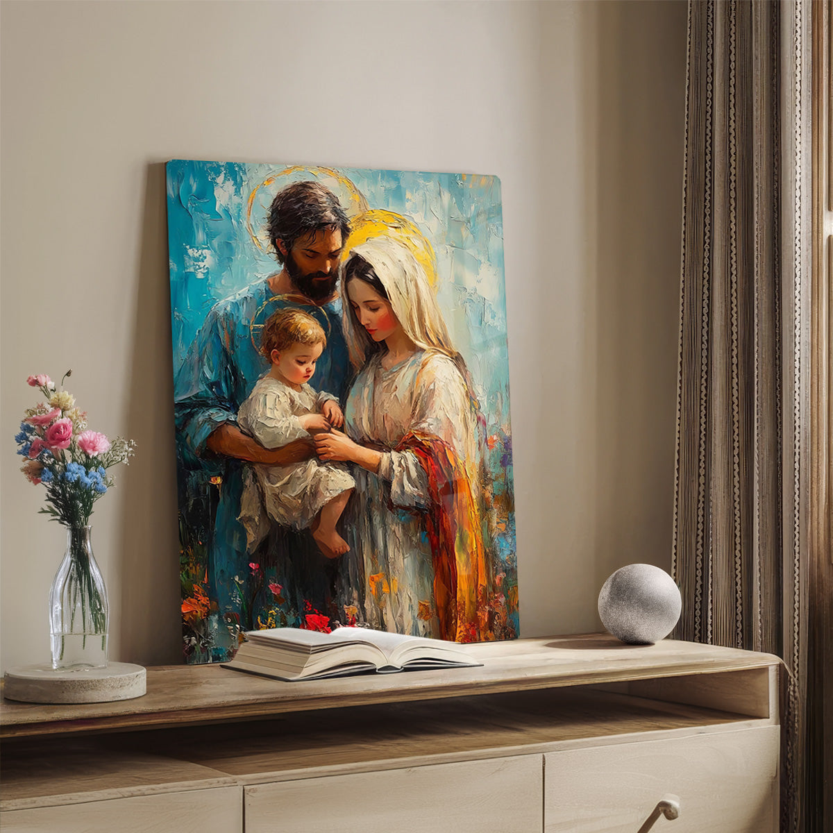 “Holy Family Blessing” – Christian Metal Wall Art