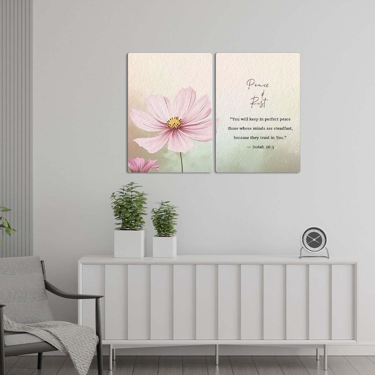 Isaiah 26:3 Christian - 2 Panel Metal Wall Art