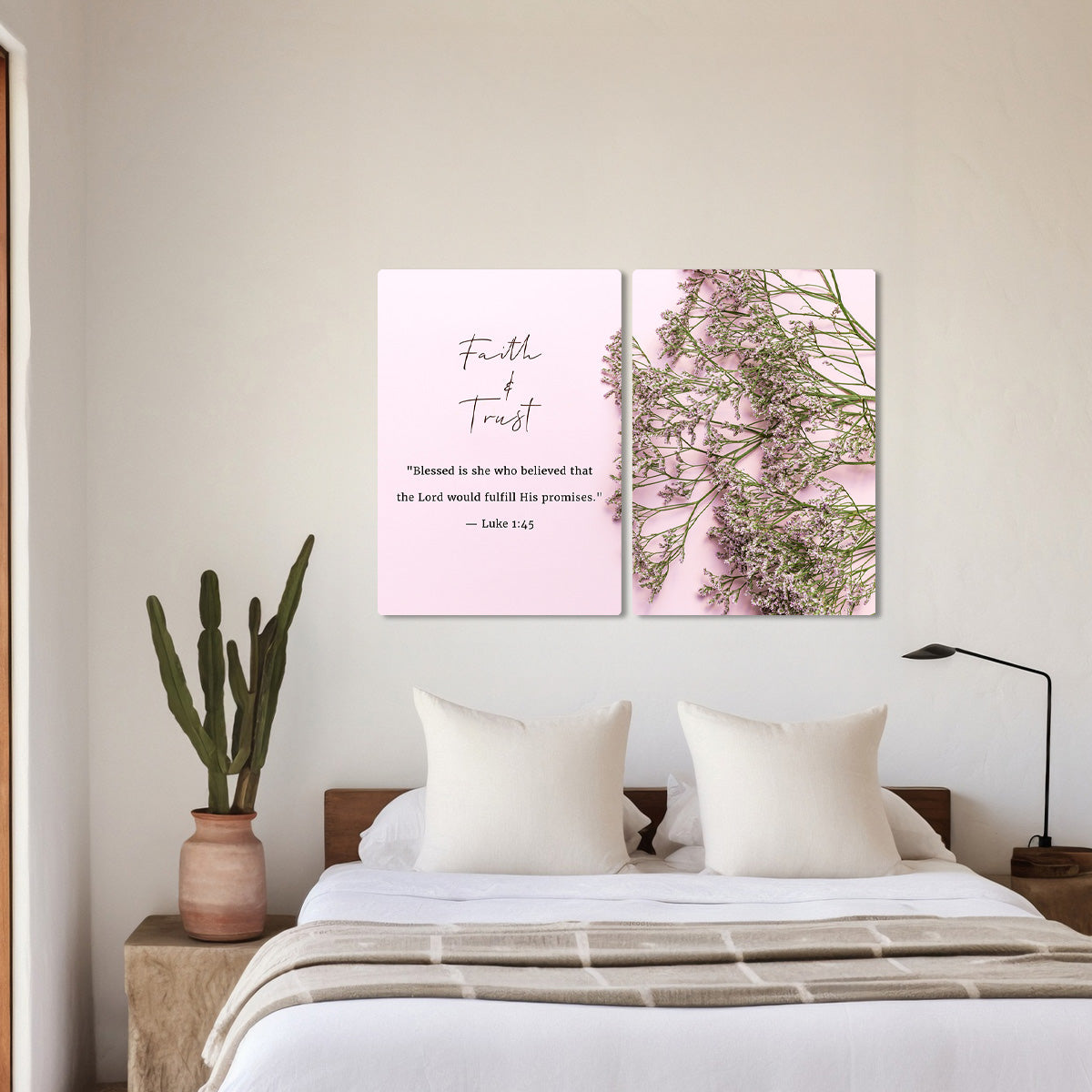 Faith & Trust – “Blessed Is She Who Believed” - 2 Panel Metal Wall Art