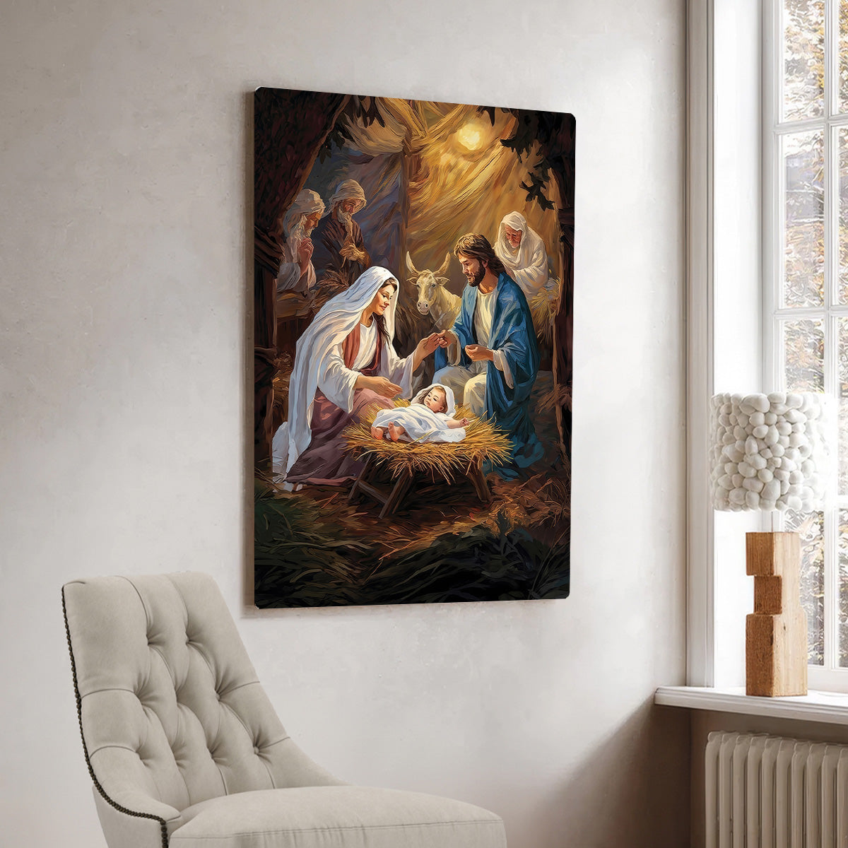 The Light of Bethlehem – Holy Family Metal Wall Art