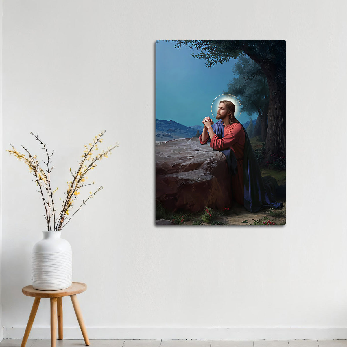 “Christ in Prayer” – Christian Wall Art | HD Metal Print