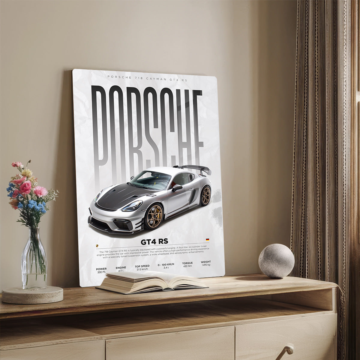 Porsche GT4 RS Metal Wall Art