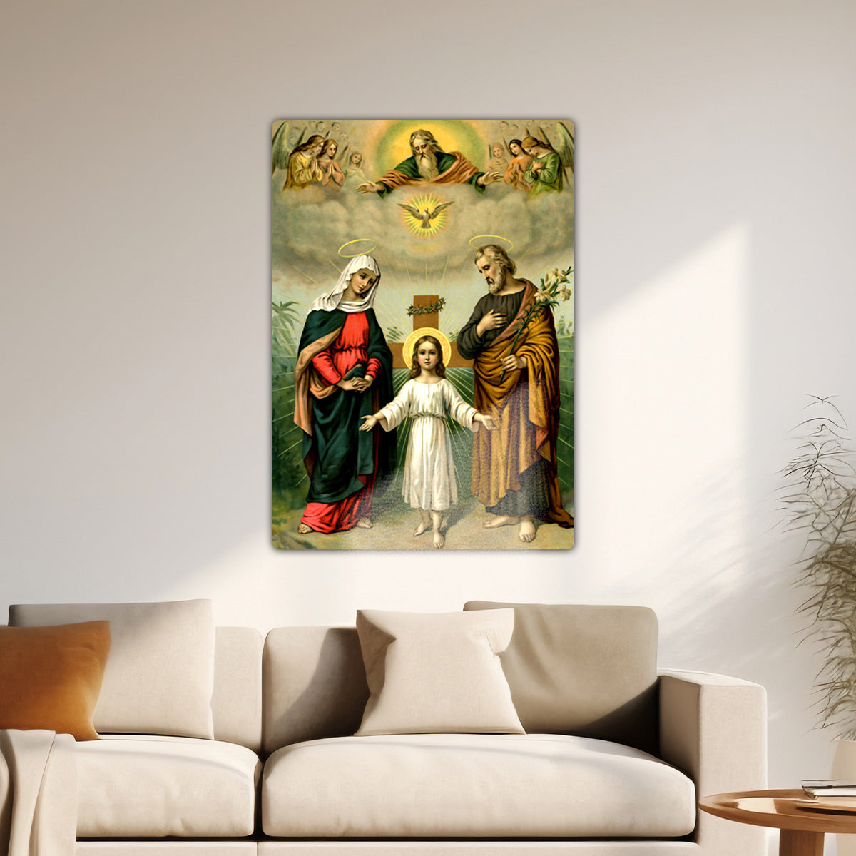 “The Holy Family – Divine Light” Christian Metal Wall Art
