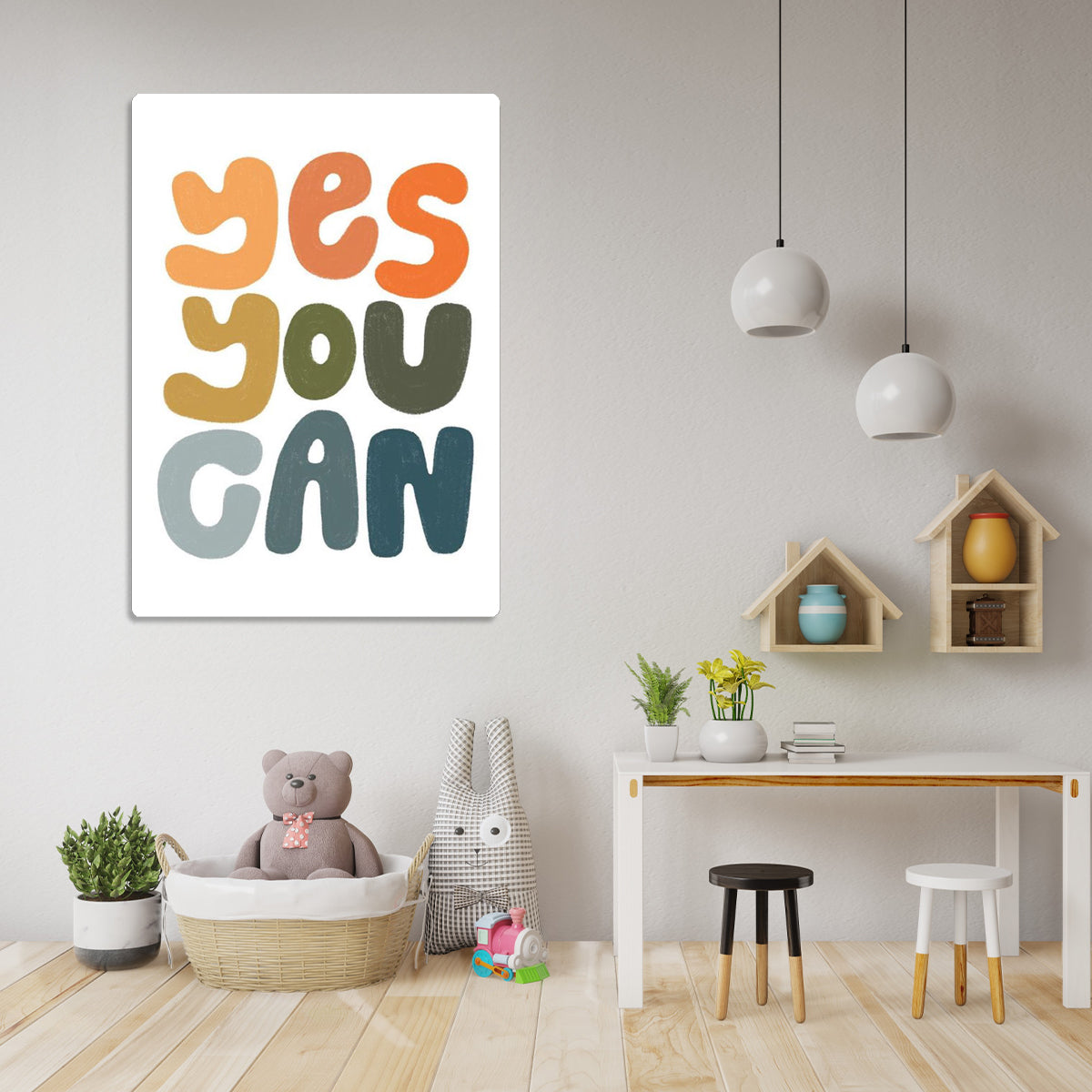 Yes You Can Kids Wall Art – Motivational HD Metal Print