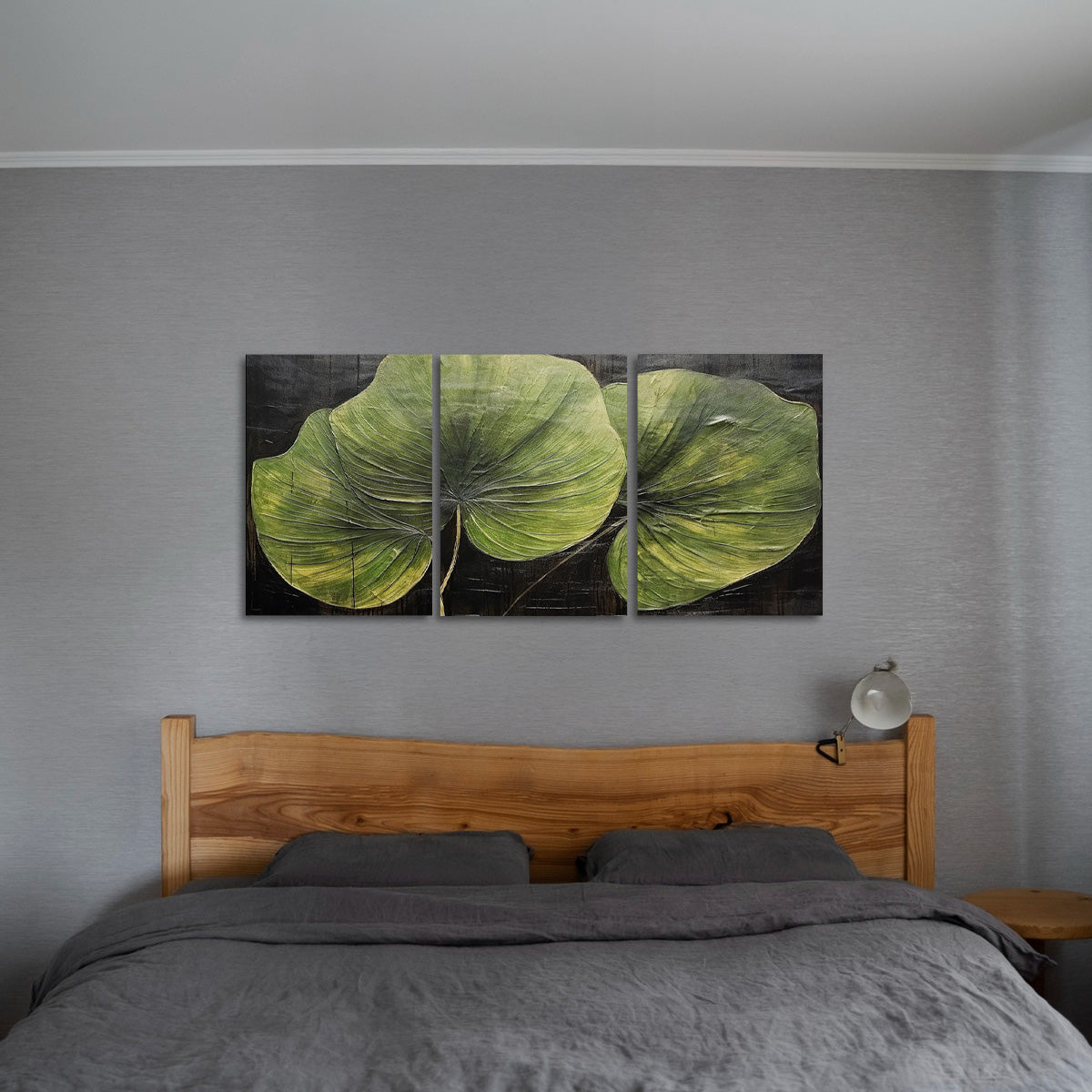 "Lush Leaves" – 3-Panel Metal Wall Art