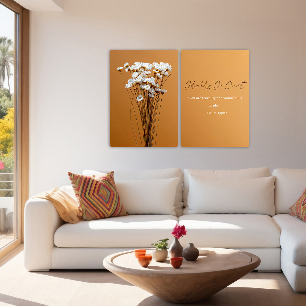 “Fearfully & Wonderfully Made” – Bible Verse - 2 Panel Metal Wall Art