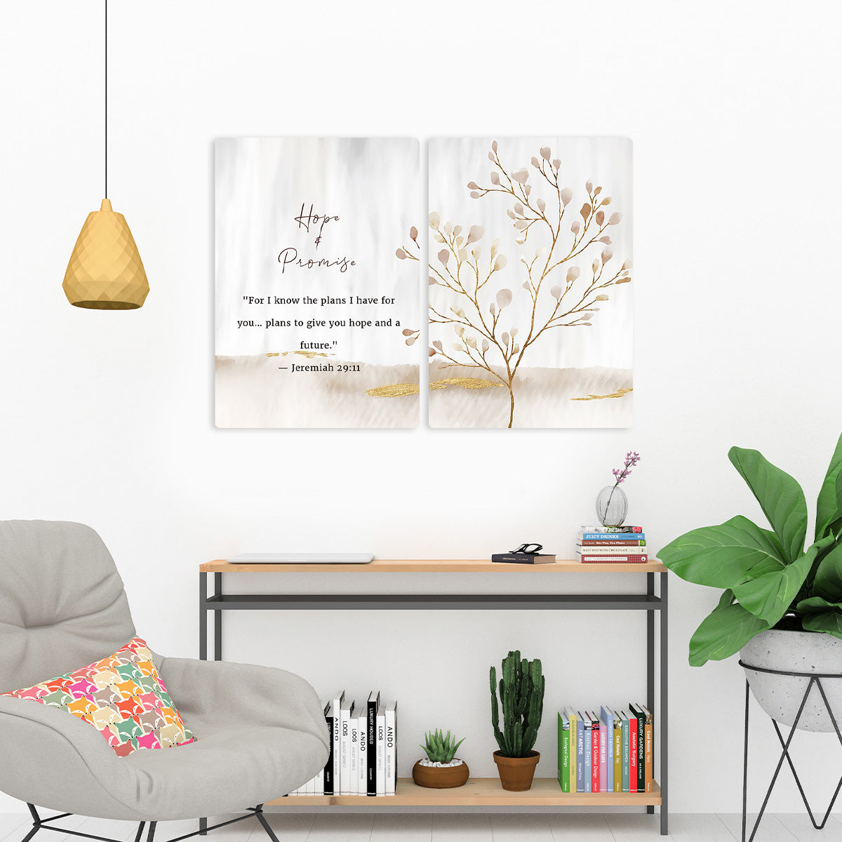 Hope & Promise – Jeremiah 29:11 - 2 Panel Metal Wall Art