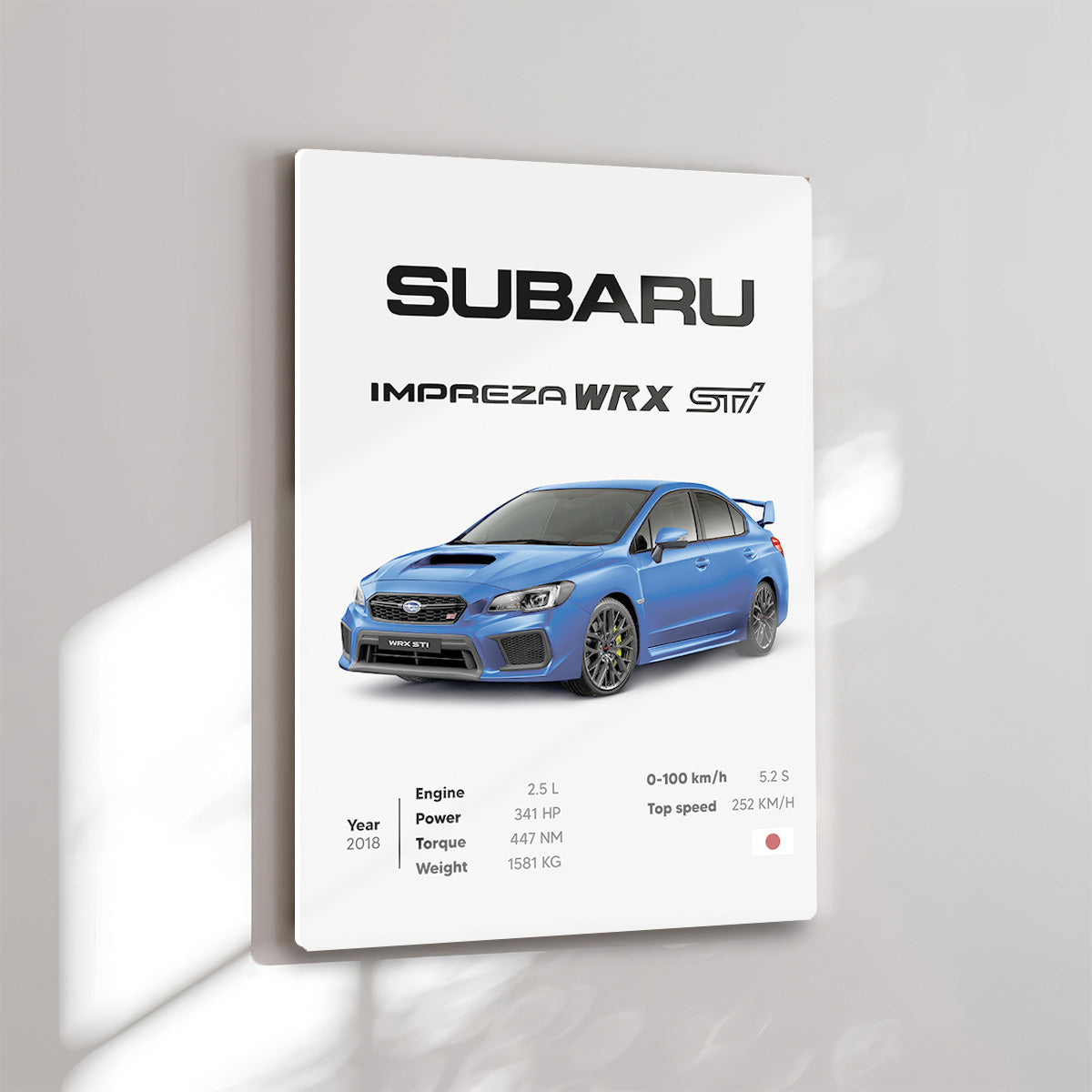 Subaru WRX STI Metal Wall Art