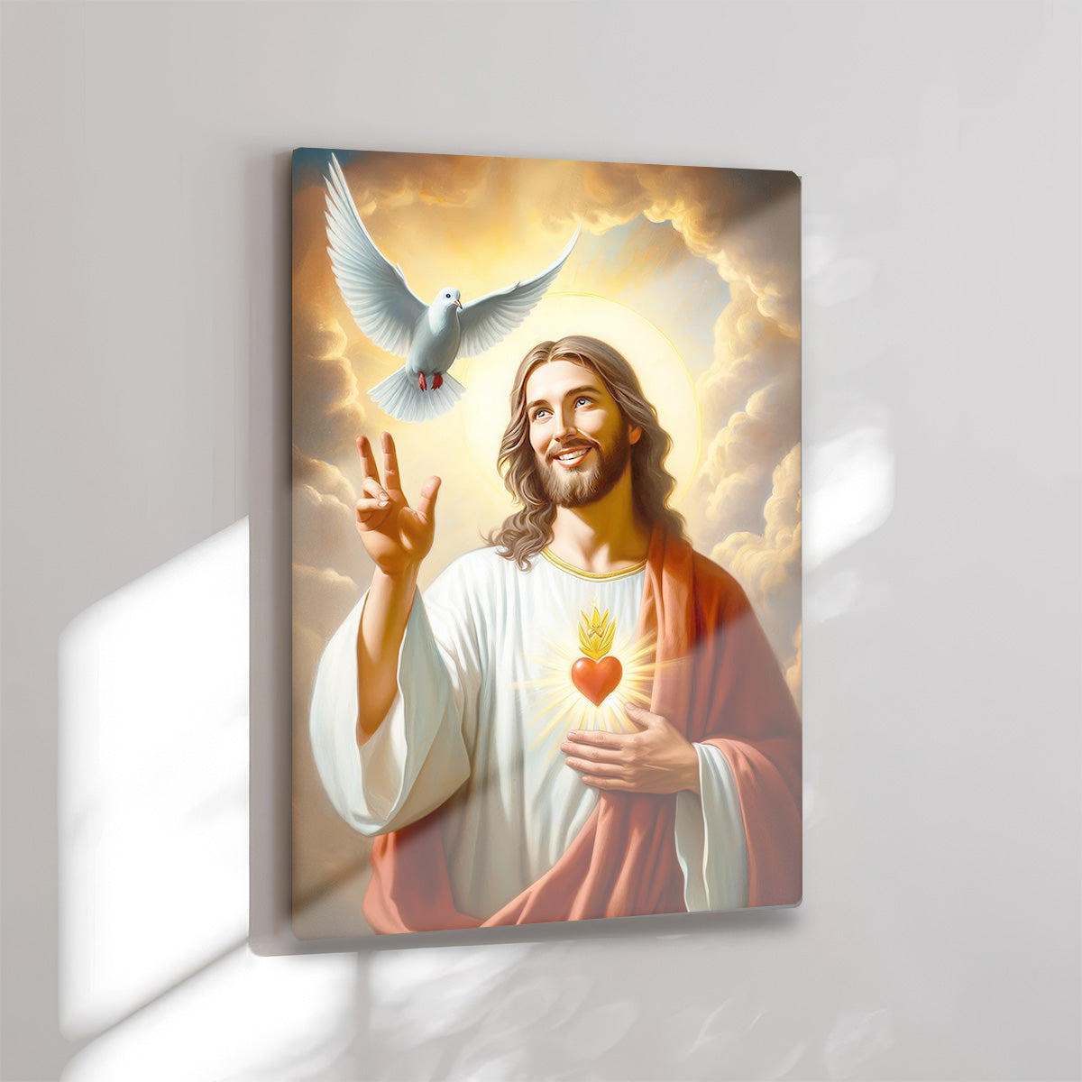 Sacred Heart & Holy Spirit – Faith and Peace Christian Metal Wall