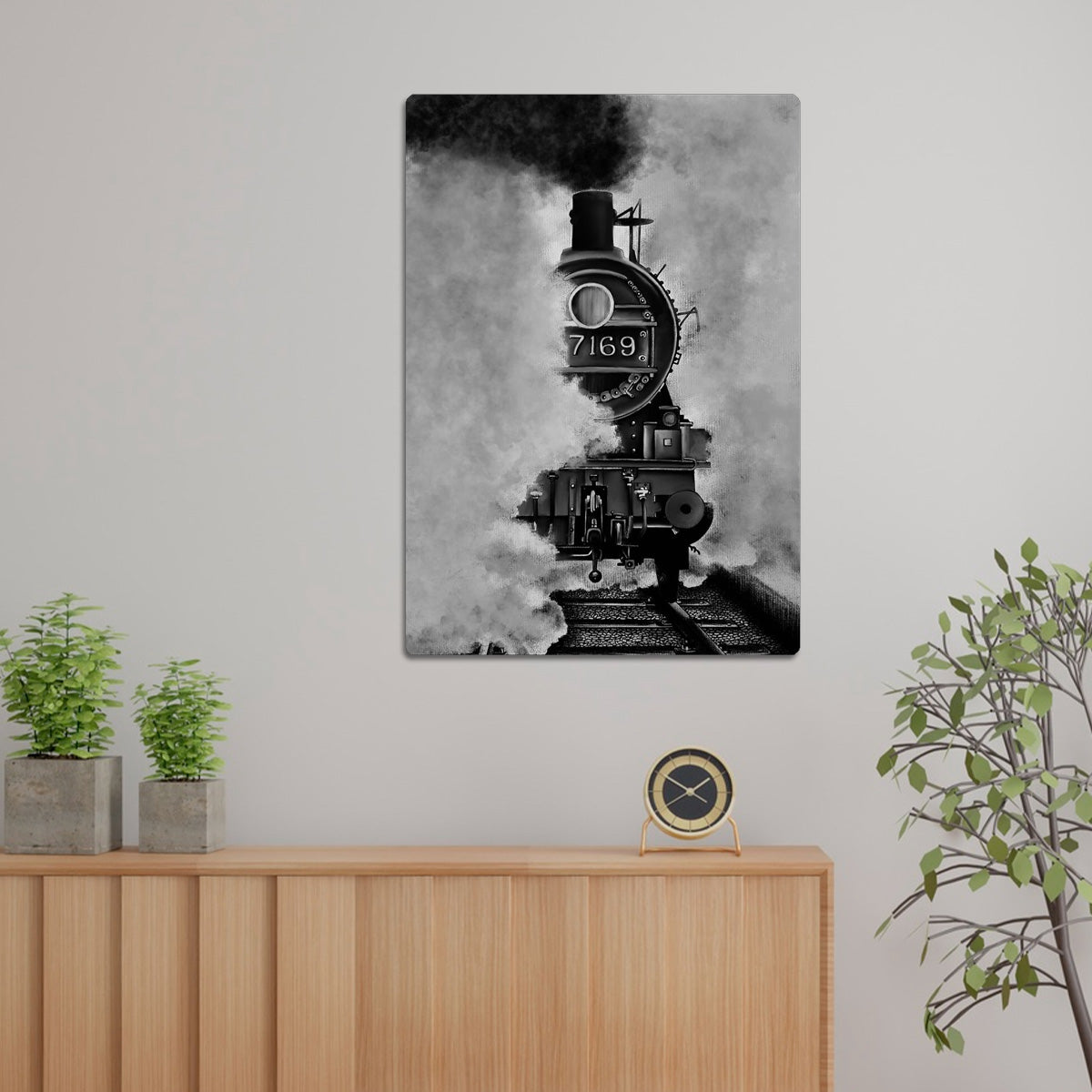 “The Journey Begins” – Steam Train Metal Wall Art