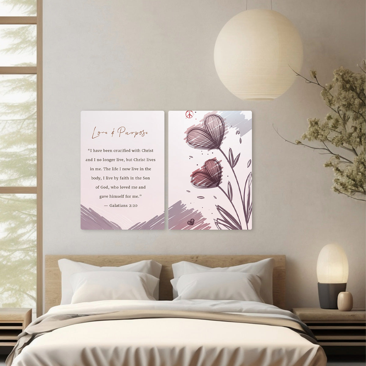 Love & Purpose – Galatians 2:20 - 2 Panel Metal Wall Art