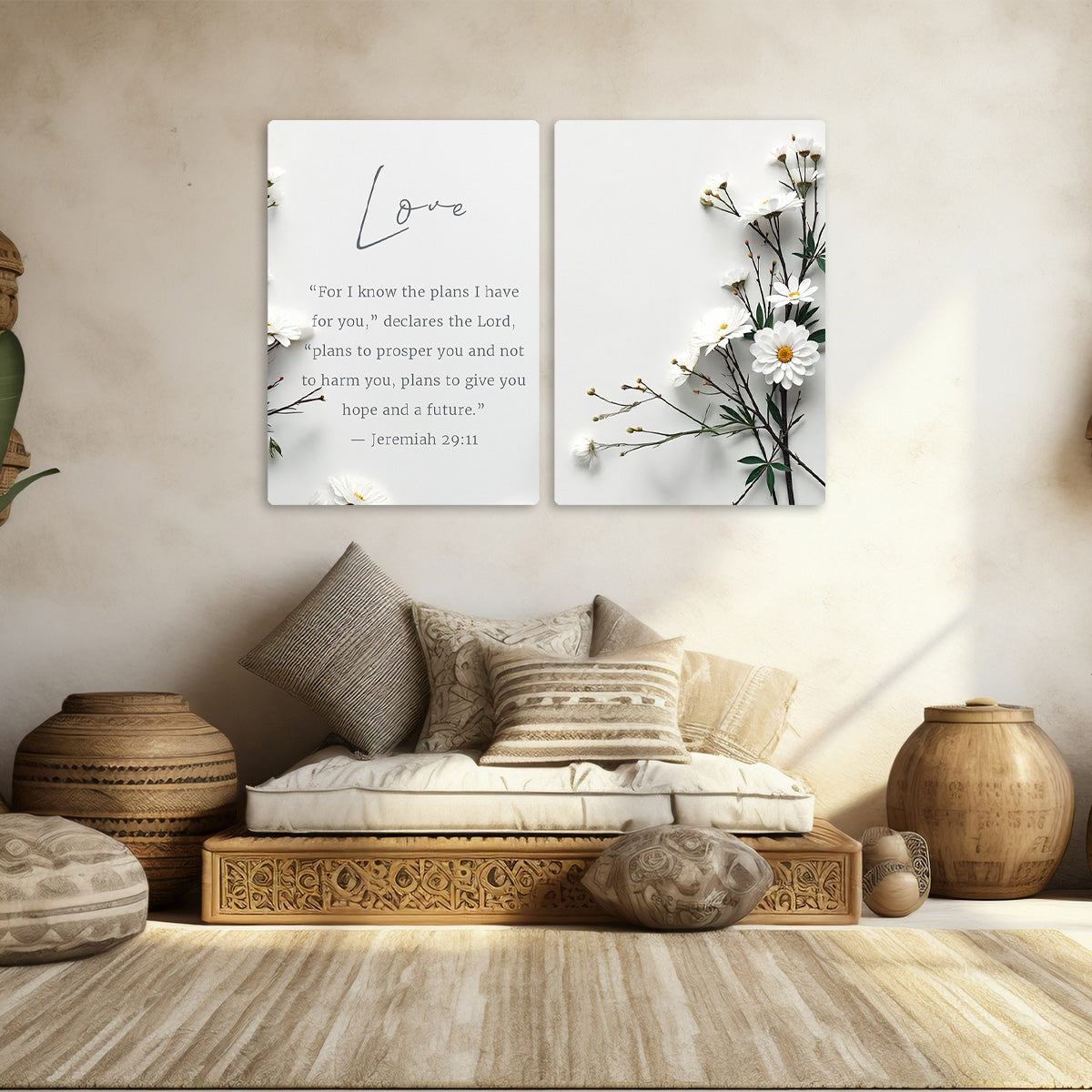 Love – Jeremiah 29:11 Scripture - 2 Panel Metal Wall Art