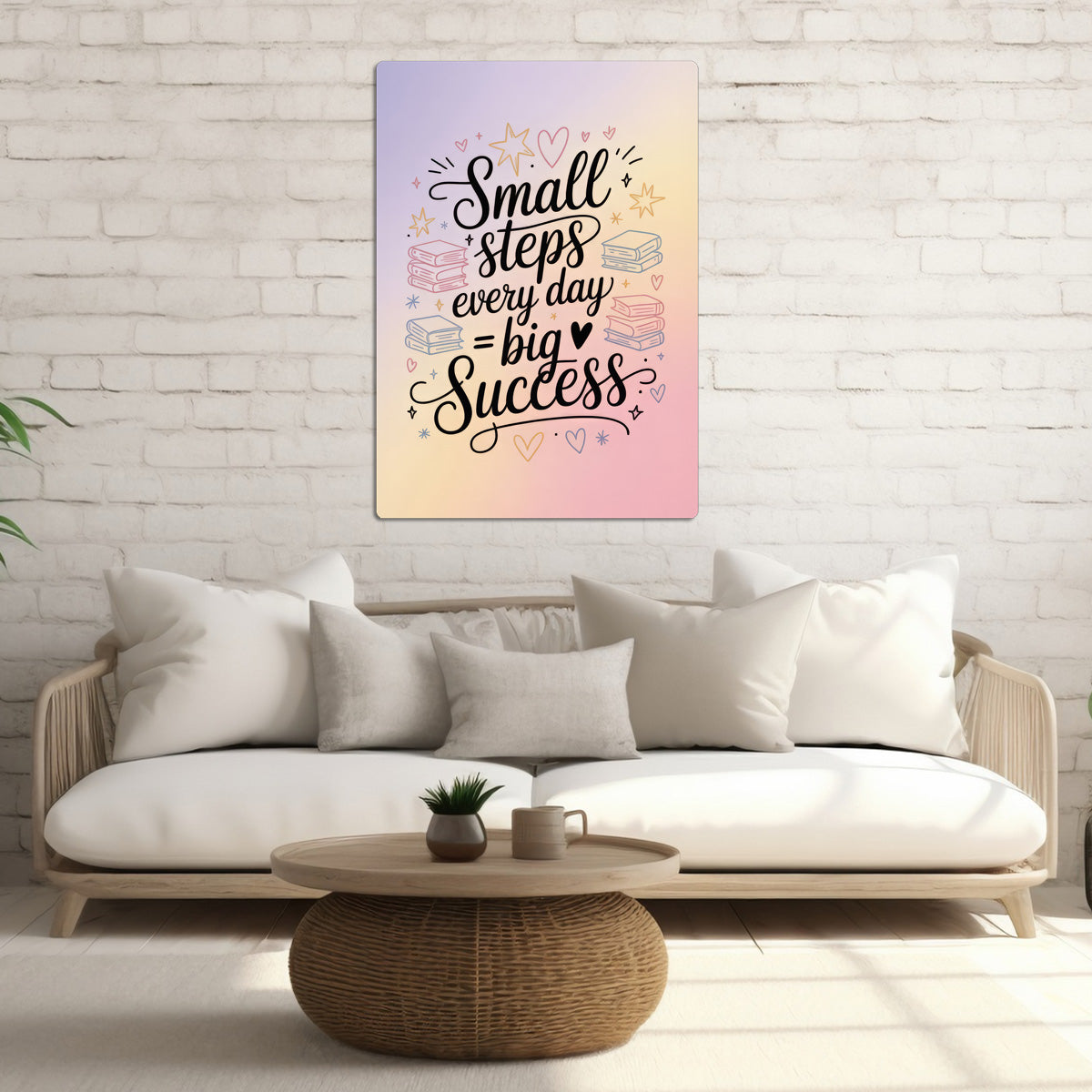 Small Steps Big Success – Motivational Quote Metal Wall Art