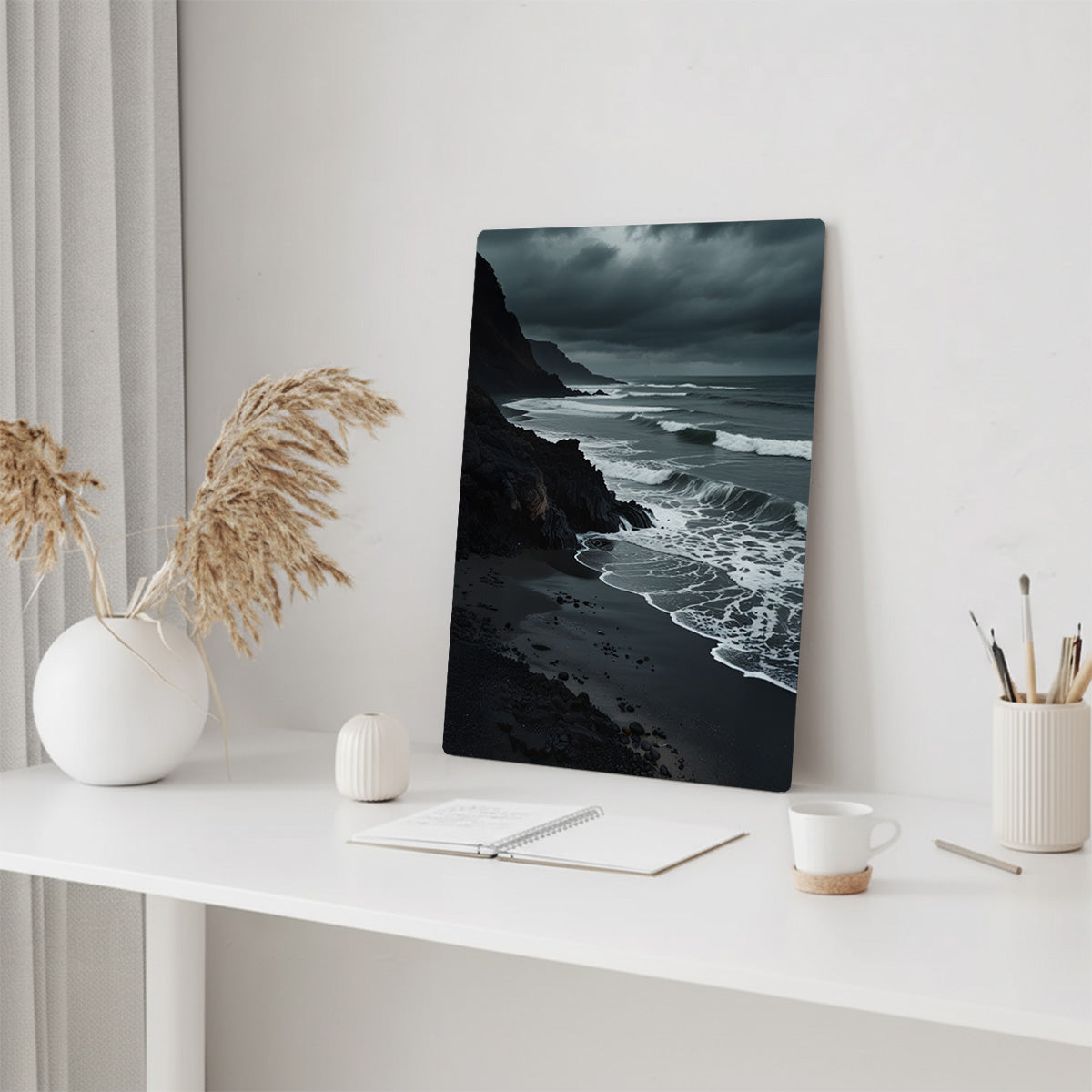 “Midnight Tide” – Moody Ocean Wall Art | HD Metal Print