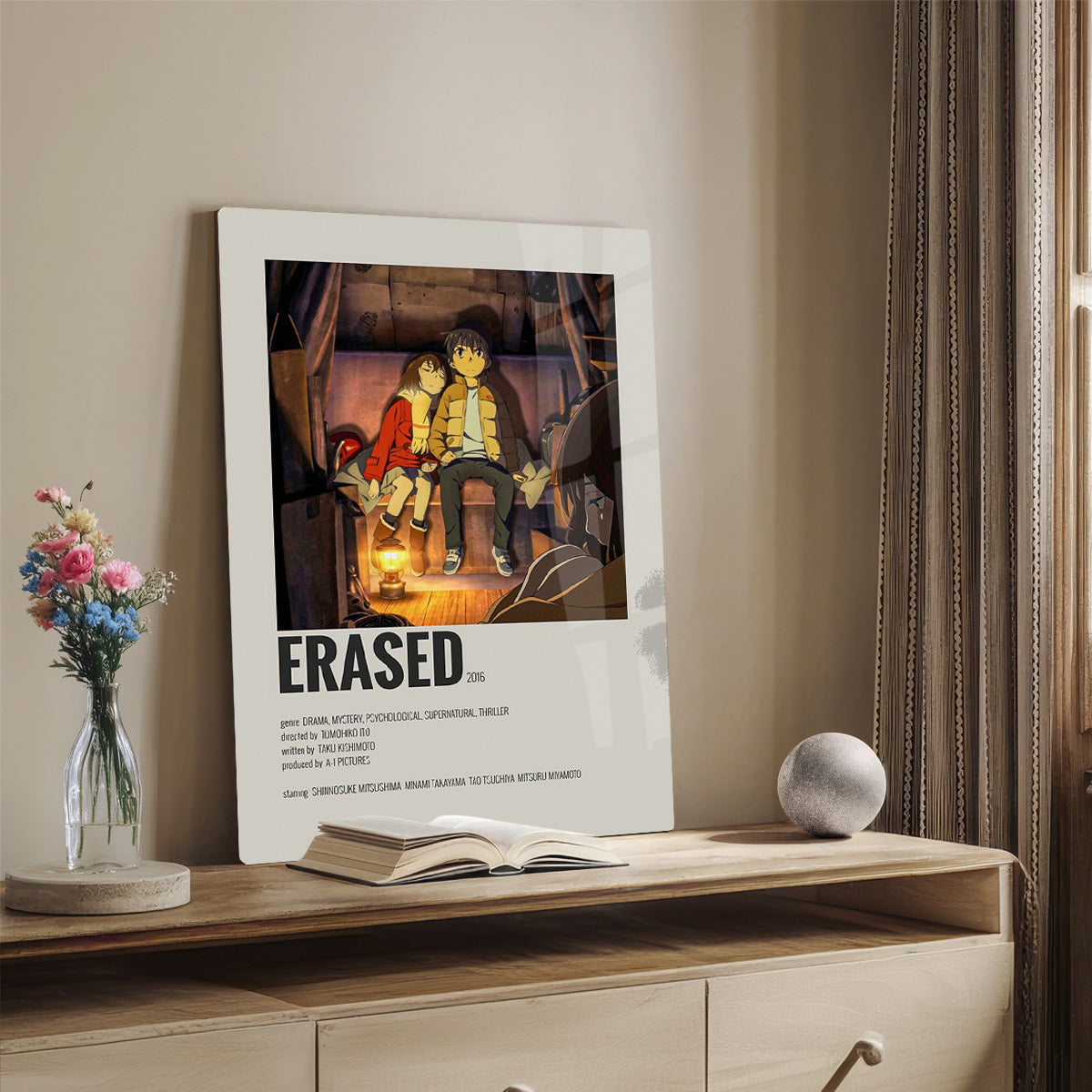 “Time and Memory” ERASED Anime Metal Wall Art