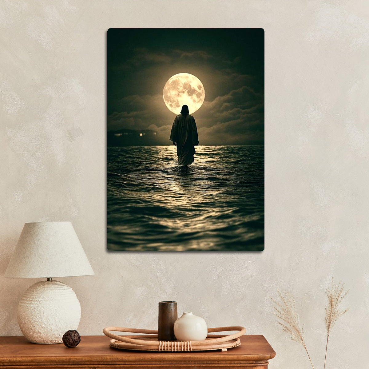 “Walk by Faith” – Jesus Walking on Water Christian Metal Wall Art