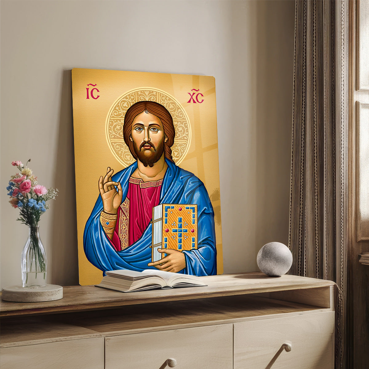 Christ Pantocrator – Orthodox Icon HD Metal Religious Wall Art