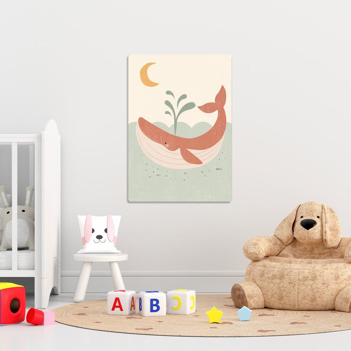 Dreamy Whale Kids Metal Wall Art