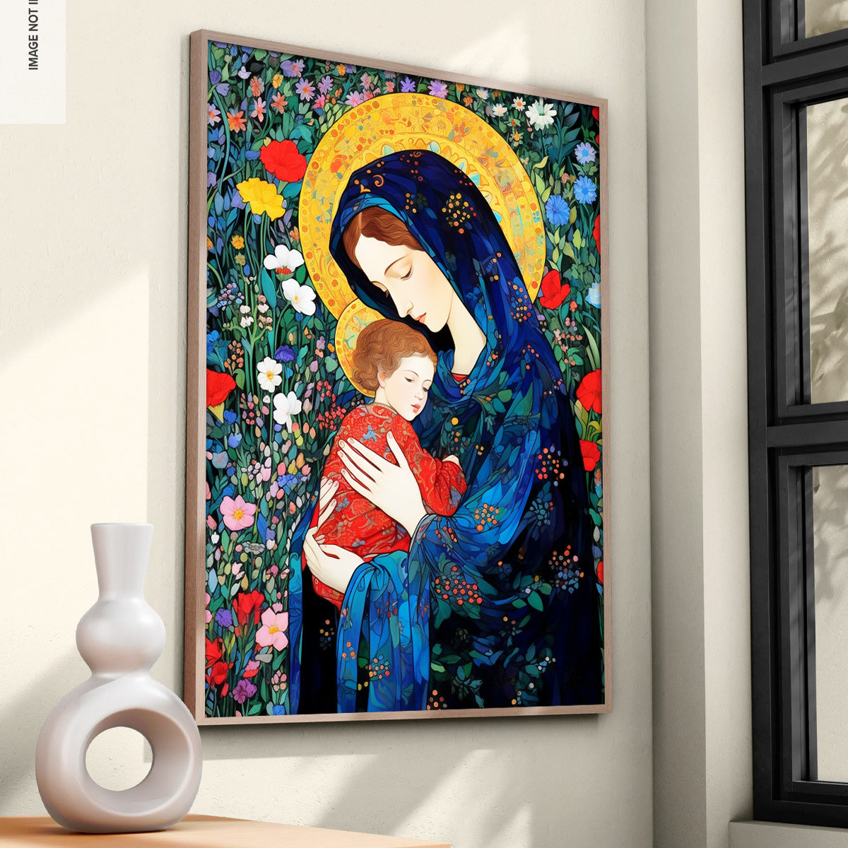 Garden of Grace – Mother Mary & Jesus HD Metal Wall Art