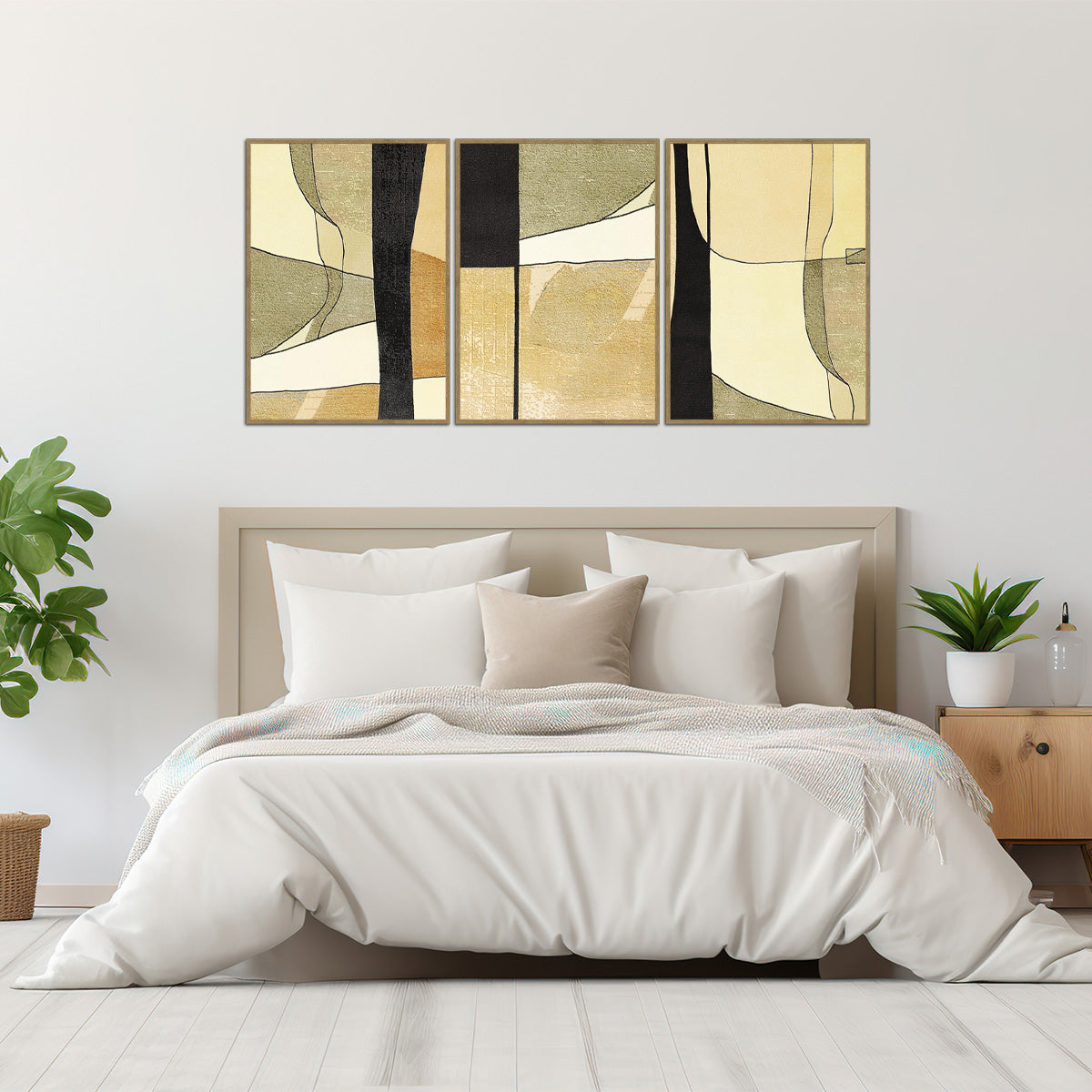 "Modern Tranquility" – 3-Panel Abstract Metal Wall Art