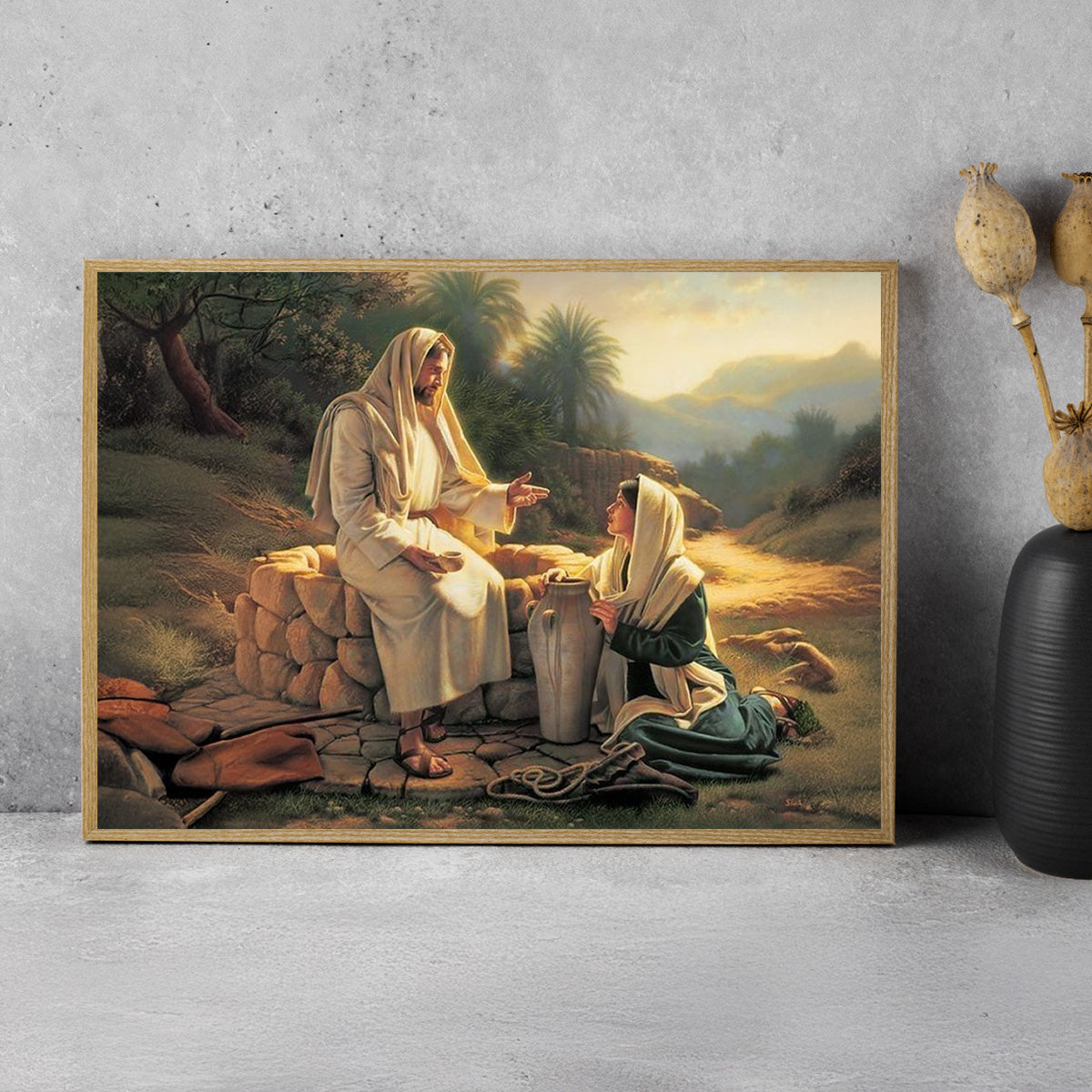 “Living Water” – Jesus and the Samaritan Woman Metal Wall Art