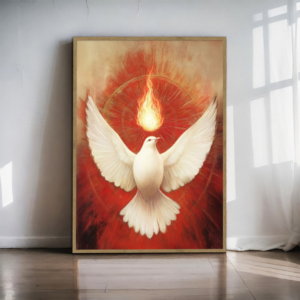 “Holy Spirit Flame” – Dove of Peace Christian Metal Wall Art