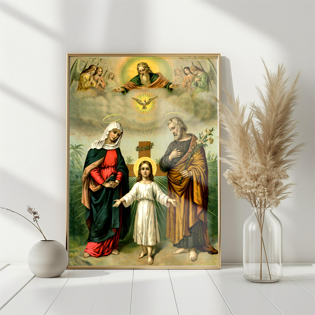 “The Holy Family – Divine Light” Christian Metal Wall Art