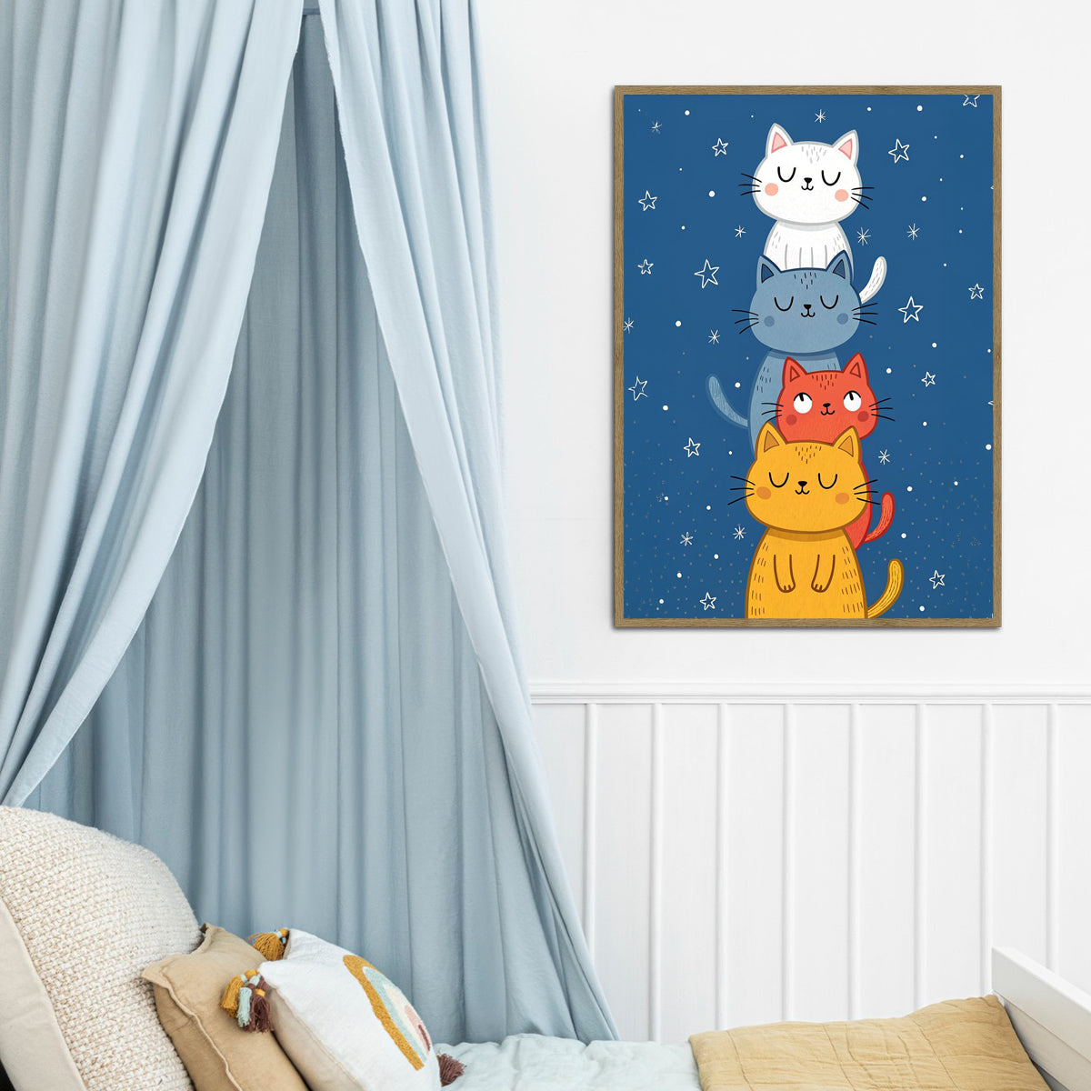 Stacked Cats Nursery Metal Wall Art